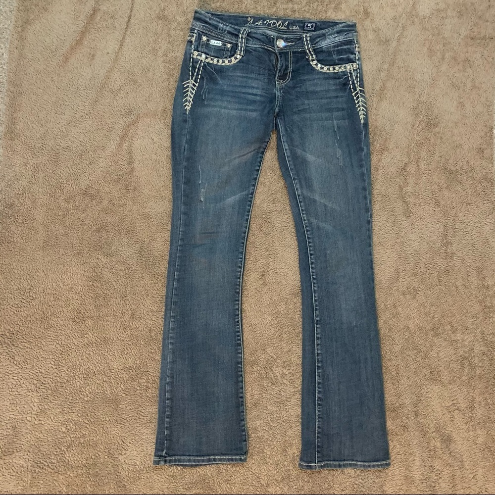 L.A. IDOL | Studded Bootcut Jeans